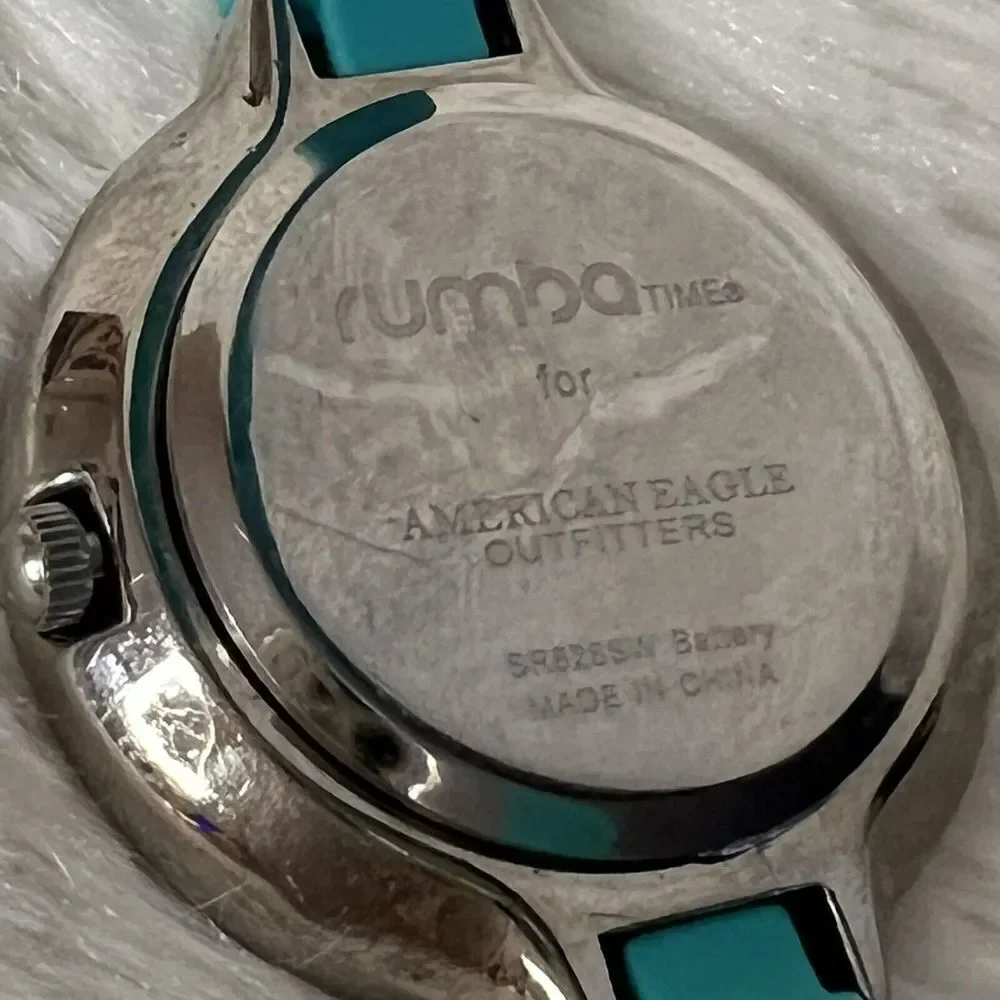 RUMBA TIME for American Eagle Outfitters Women's Watch Teal /Aqua Silicone Band